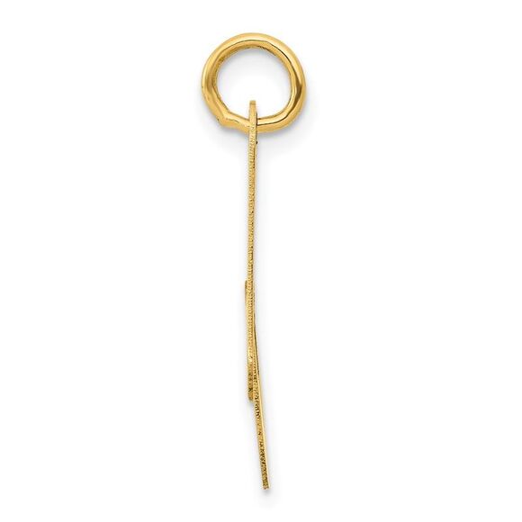 14k Yellow Gold, Ella Collection Medium Fancy Script Initial A Pendant - Picture 2 of 5